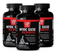 Muscle gain Protein - Nitric Oxide PRE Workout 2400MG - Fat Burner - Boost Muscle Mass and Strength - Nitric Oxide Booster - 3 Bottles (270 Capsules)