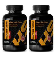 Immunity Support - Pure Grape Seed Extract 100 Mg - Grape Seed antioxidant - 2 Bottles - 60 Capsules