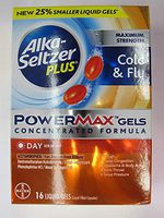 Alka-Seltzer Plus PowerMax Day Cold & Flu, 16 Liquid Gels (Pack of 2)