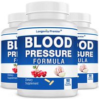 [3-Bottle Value Pack] Longevity Blood Pressure Formula -Scientifically formulated with Hawthorn & 12+ top Quality All Natural Herbs