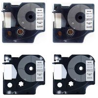 4 Pack Dymo D1 Label Tape, 45013 45010 (S0720530) DYMO Tapes, Black on White, Black on Clear, Compatible with DYMO LabelManager 160 280 420P PnP 220P 360D 450 210D, 1/2'' W x 23' L