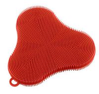 Kuhn Rikon 20441 Stay Clean Silicone Clover Scrubber, standard, red