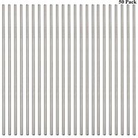 Sunwinc 50-Pack Stainless Steel Straws,Reusable Metal Straws in Bulk Super Long 10.5 Inch All Straight Drinking Straws for 30oz/20oz Tumblers Yeti Cups Travel Mugs(All straight 50pcs -10.5" Silver)