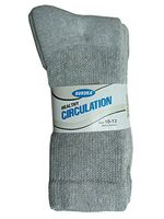 Buruka 3 Pairs of Healthy Circulation Diabetic Socks (10-13, Gray)