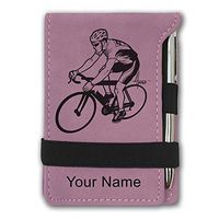 Mini Notepad, Cyclist 2, Personalized Engraving Included (Pink)