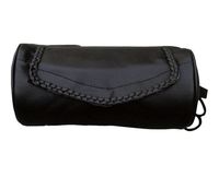 Genuine Soft Leather Universal Motorcycle Tool Bag w/Braid Trim