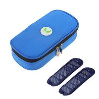 Insulin Cooler Bag Travel Case Bag with [2 Ice Packs], MHKBD® Portable Medical Travel Cooler Pack Diabetic Organizer Oxford Fabric Cooling Wallet for Diabetics Medication Cool, 8.3'x4’,Dark Blue