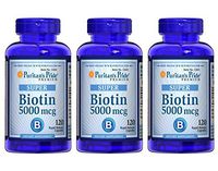 Puritan's Pride Biotin 5000 mcg-120 Capsules - 3 Pack