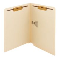 Smead WaterShed/CutLess End Tab Fastener File Folder, Reinforced Straight-Cut Tab, 2 Fasteners, Letter Size, Manila, 50 per Box (34130)