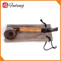Wooden Tobacco Smoking Pipe, Pear Wood Pipe with Pipe Cleaners, 9 mm Pipe Filters Smoking Tools