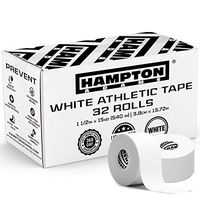 Hampton Adams (32 Pack) White Bulk Athletic Tape - 1.5" x 45 feet Per Roll - NO Sticky Residue & Easy to Tear - Perfect for Sports Athletes, Trainers & First Aid Injury Wrap: Fingers Ankles Wrist