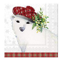 Punch Studio Christmas Kitchen Dining Party Paper Napkins - Snowy Friends (Luncheon)