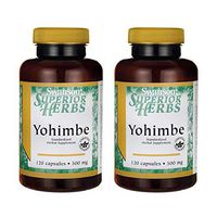 Swanson Yohimbe (Standardized) 500 Milligrams 120 Capsules (2 Pack)