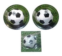 Sports Fanatic Soccer Bundle 9" Plates (16) Lunch Napkins (16)