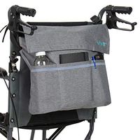 Vive Wheelchair Bag - Wheel Chair Storage Tote Accessory for Carrying Loose Items and Accessories - Travel Messenger Backpack for Men, Women, Handicap, Elderly - Accessible Pouch and Pockets, (Gray)