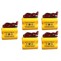 (5 Pack) Ni-CD AA 1200mAh 2.4v Exit Sign Emergency Light Lithonia ELB2P401N ELB 2P401N NiCad Battery Pack Replacement Powercell PCHA4/5-2-SR-LC Lithonia ELB0310 ELB 0310 OSA098 NIC1158