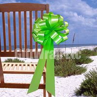 Citrus Lime Green Pull Bows with Tails - 8" Wide, Set of 6, St. Patrick's Day, Wreath, Swag, Decoration, Christmas, Birthday, Easter