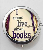 BlackKey I Cannot Live Without Books 3-Compartment Decorative Pocket Gift Box Case Organizer for Pill, Color 1 -64