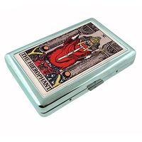 Tarot Card The Hierophant S7 Silver Cigarette Case Metal Wallet Id Holder 4" X 2.75" RFID Protection