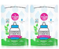 DAPPLE Baby Dishwasher Pacs, Fragrance Free Dishwasher Pods, Plant Based, Hypoallergenic, 25 Count (Pack of 2)