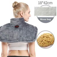 JJDD'G Heat Pad Neck, Shoulder & Upper Back Washable Electric Heating Pad, Moxa/sea Salt Hot Compress, 90min Auto Safety Timer Shut Off, Overheat Protection, for Pain Relief,Moxa