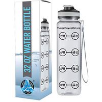 Three Drops of Life New 32 oz Water Bottle, Best Original Water Bottle with Time Marker, Reusable Goal Hydration Tracker Design for H2O Monitoring, Diet, Nutrition and Fitness