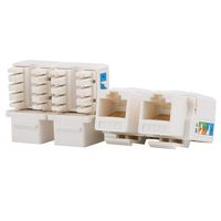 AMPCOM 10-Pack CAT6 RJ45 Keystone Jack Punch Down Ethernet Module Connector White