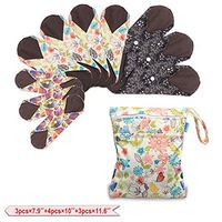 Teamoy 10Pcs Sanitary Pad, Reusable Washable Cloth Menstrual Pads/Panty Liners with Wet Bag, Super-Absorbent, Soft and Comfortable(3pcs×7.9‘’+4pcs×10‘’+3pcs×11.6‘’)