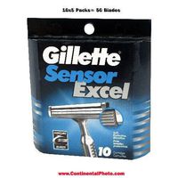Gillette Sensor Excel-50 Count (5 x 10)
