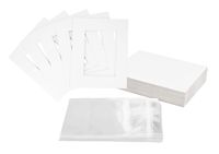 Set of (30) 8x10 8-ply white mat for 5x7 photo w/ Back + bag