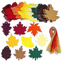 Gift Tags,180 Pcs Maple Leaf Gift Tags,9 Style Kraft Autumn Leaves Favor Paper Tags with Strings,Leaf Hanging Paper Tags Cards for Christmas Thanksgiving Holiday Birthday Weeding