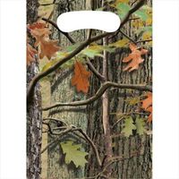 Club Pack of 96 Tree and Leaf Design Hunting Camo Loot Bags 9"