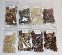 Resin Incense Variety Sampler Set: 8 Fragrances, 8 x 1/2 oz bags by Rainbowrecords239