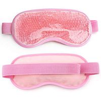 Gel Eye Mask, Hot Cold Therapy for Puffy Eyes, Dark Circles, Migraines, Headache Pain Relief, Adjustable Strap, Soft Fabric, Reusable, Pink