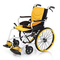 PLLP Medical Rehab Chair, Wheelchair,Wheelchairs 13Kg Ultra Lightweight Transport Chair Portable Folding Seat 100Kg Load Bearing 45 41Cm Seat,Comfortable Wheelchair Backs,S,M