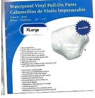 3 Pair of Vinyl Waterproof Adult Pants Quiet Plastic in Your Size Large