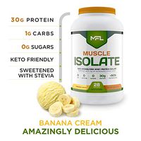 MFL 100% Whey Isolate Protein l 30g of Protein l 12g Amino Acids l Keto Friendly l Low Carbs l 2 lbs. (Banana Cream)
