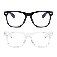 Unisex Blue Light Blocking Glasses Square/Half Frame Eyeglasses Frame Anti Blue Ray for Computer Game Eyewear (214brightblackwhite)