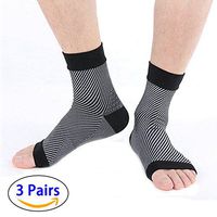 HMILYDYK Plantar Fasciitis Socks Foot Care Compression Sock Sleeve with Arch & Ankle Support and Heel Hugger Increases Circulation, Better Than Night Splint (3 Pairs)