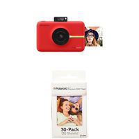 Polaroid Snap Touch Instant Print Digital Camera With LCD Display (Red) w/ Polaroid 2x3-Inch Premium ZINK Photo Paper (30 Pack)