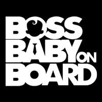 Boss Baby On Board Car-Styling Vehicle Body Window Reflective Sticker Decals - White