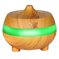 AWEPOL 300ml Essential Oil Diffuser with 7Color LED Lights Wood Grain Aromatherapy Diffuser Cool Mist Humidifier BPA-Free for Pregnant Women and Infants Air Freshener (10.9x9cm, Yellow)