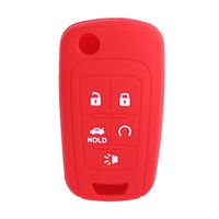 XUHANG Sillicone key fob Skin key Cover Remote Case Protector Shell for Chevrolet Camaro Cruze Limited Equinox Impala Limited Malibu Limited Sonic 5 Button red