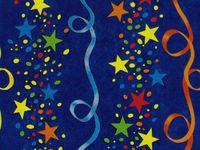 Pack of 1, Stars & Streamers 24" x 417' Gift Wrap Half Ream Roll for Holiday, Party, Kids' Birthday, Wedding & Special Occasion Packaging