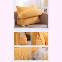 Cushion Tatami Lumbar pad Solid Color Bedside Office Triangle Three-Dimensional Nursing Neck Pillow, Sofa Pillow Home DecorationA+ (Color : Yellow, Size : 454022cm)