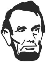 hBARSCI Abraham Lincoln Vinyl Decal - 5 Inches - for Cars, Trucks, Windows, Laptops, Tablets, Outdoor-Grade 2.5mil Thick Vinyl - Matte Black