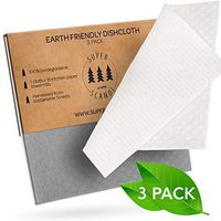 SUPERSCANDI Very Large Swedish Dishcloths Eco Friendly Reusable Sustainable Biodegradable Cellulose Sponge Paper Towel Replacement Washcloths (Large Cleaning Cloth – 3 Pack Grey and White)