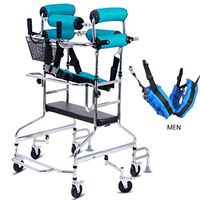 Standard Walking Frame with 6 Wheels, Adjustable Height Lower Limb Trainer, Walking Mobility Aid, for Disabled/Elderly, Prevent Back roll Support, Supports 200 Lbs (Size : Men)