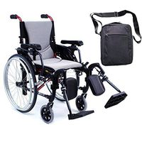 Karman S-Ergo 305 Ultra Lightweight Ergonomic Wheelchair | Upgraded to Elevating Legrests | Seat Size 16" X 17" | Frame Color Rose Red & Free Black Front Zip Medical Utility Bag!