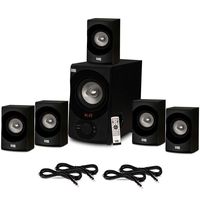 Acoustic Audio AA5171 Home Theater 5.1 Bluetooth Speaker System with FM and 4 Extension Cables